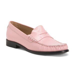 STUART WEITZMAN pink marshmallow Made In Spain Leather Lottie Loafers